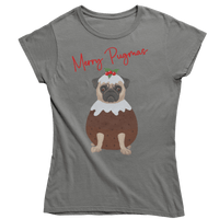 Thumbnail for Merry Pugmas Christmas Fitted Womens T-Shirt 8Ball