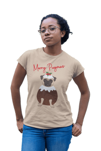 Thumbnail for Merry Pugmas Christmas Fitted Womens T-Shirt 8Ball