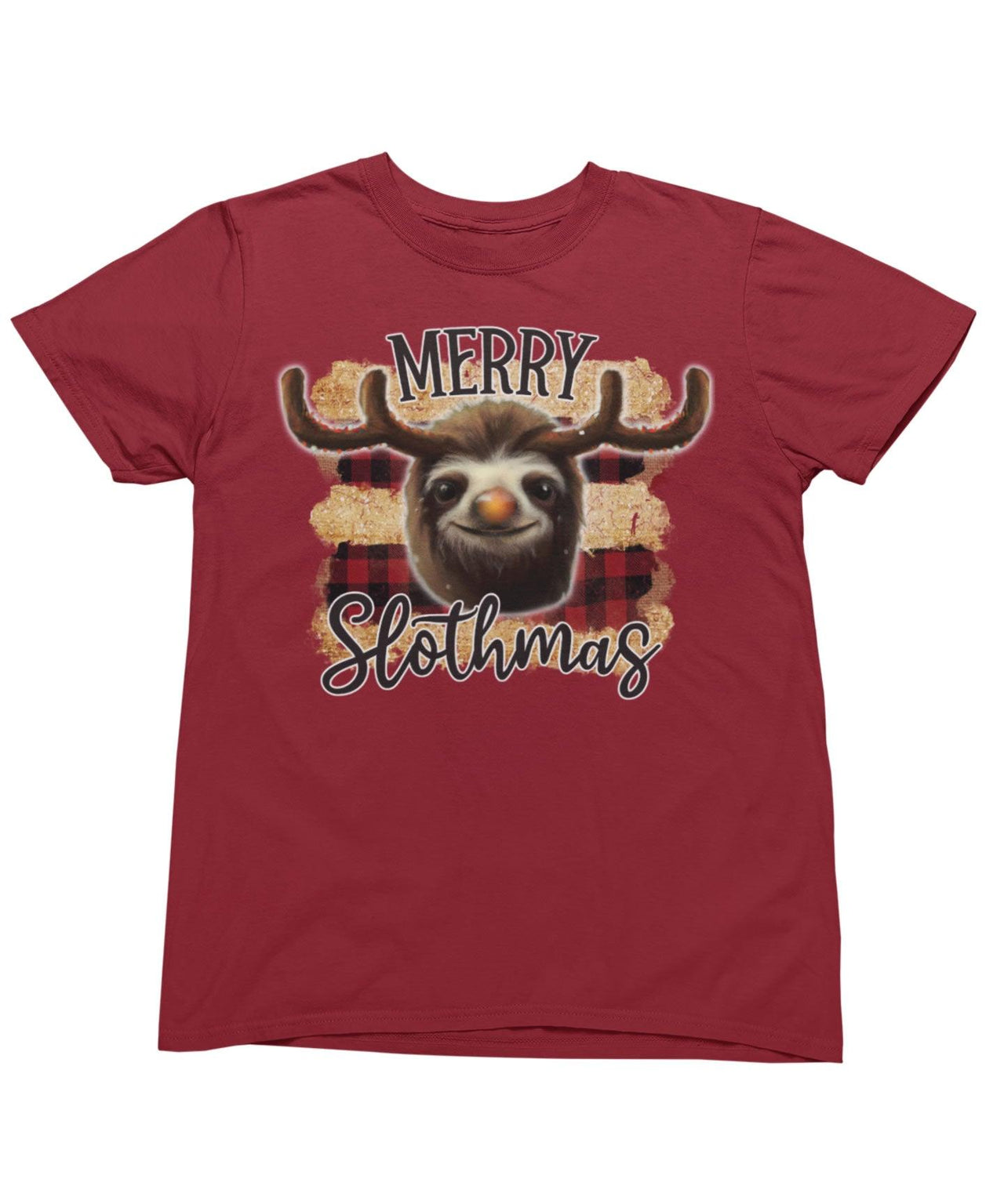 Merry Slothmas Christmas Unisex Mens T-Shirt 8Ball