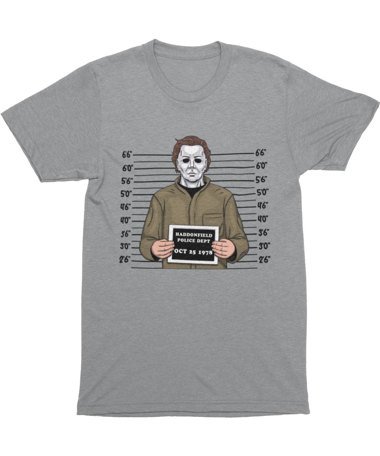 Michael Myers Mugshot Horror Film Tribute T Shirt For Men 8Ball