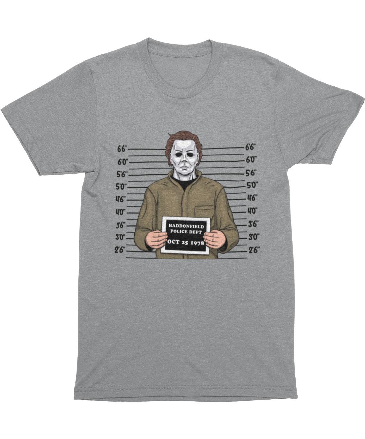 Michael Myers Mugshot Horror Film Tribute T-Shirt For Men 8Ball