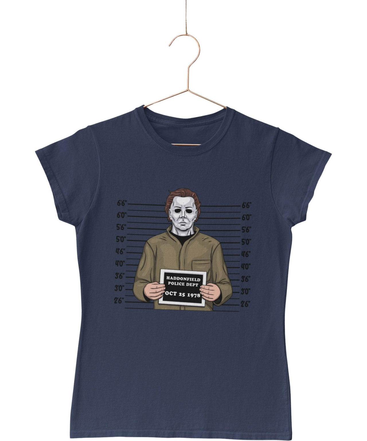 Michael Myers Mugshot Horror Film Tribute Womens Style T-Shirt 8Ball