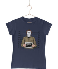 Thumbnail for Michael Myers Mugshot Horror Film Tribute Womens Style T-Shirt 8Ball