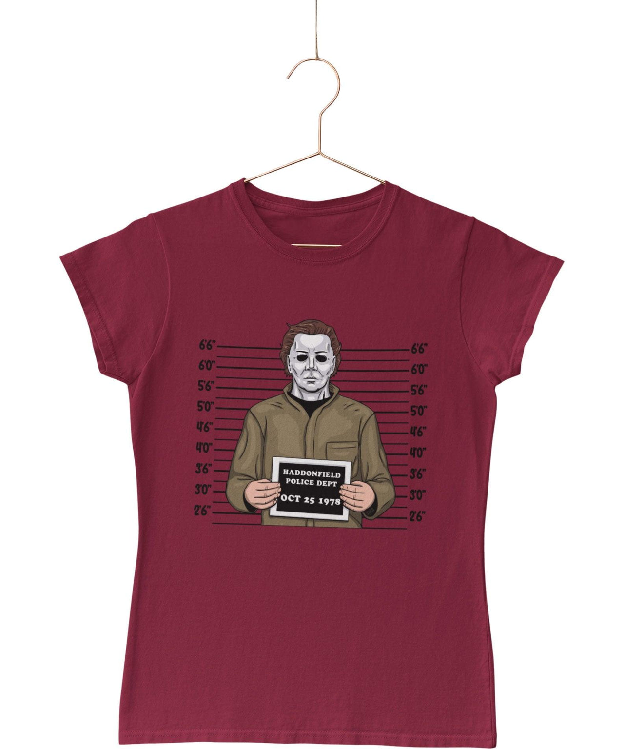 Michael Myers Mugshot Horror Film Tribute Womens Style T-Shirt 8Ball
