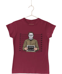 Thumbnail for Michael Myers Mugshot Horror Film Tribute Womens Style T-Shirt 8Ball