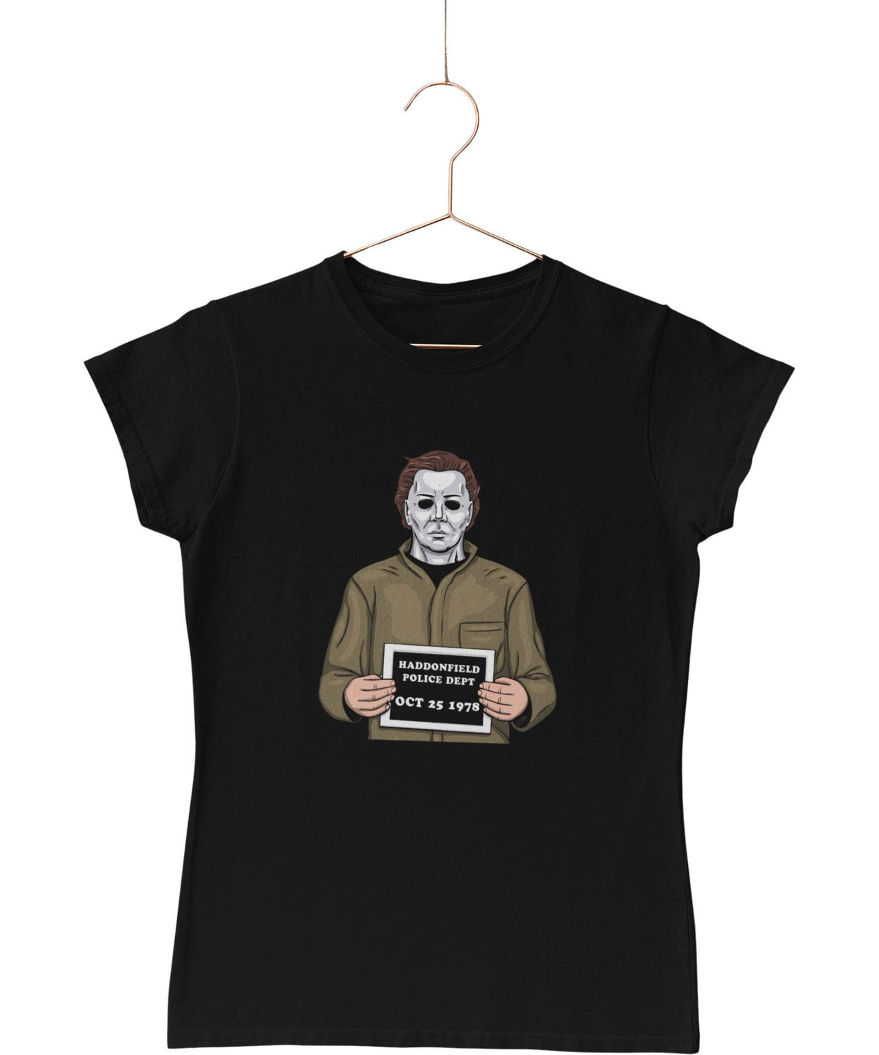 Michael Myers Mugshot Horror Film Tribute Womens Style T-Shirt 8Ball