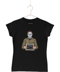 Thumbnail for Michael Myers Mugshot Horror Film Tribute Womens Style T-Shirt 8Ball
