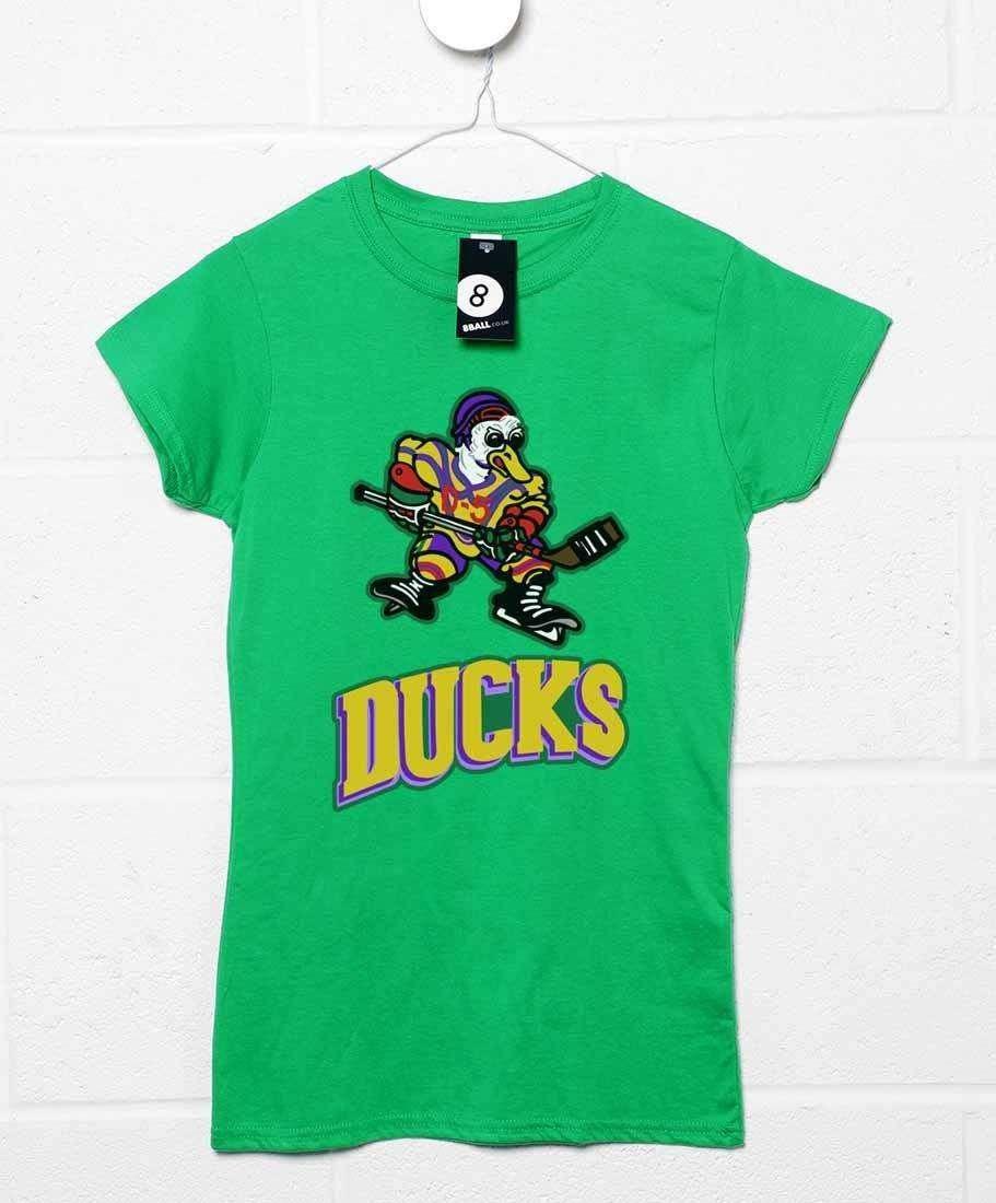 Mighty Ducks Logo Fitted Womens T-Shirt 8Ball