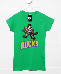 Thumbnail for Mighty Ducks Logo Fitted Womens T-Shirt 8Ball