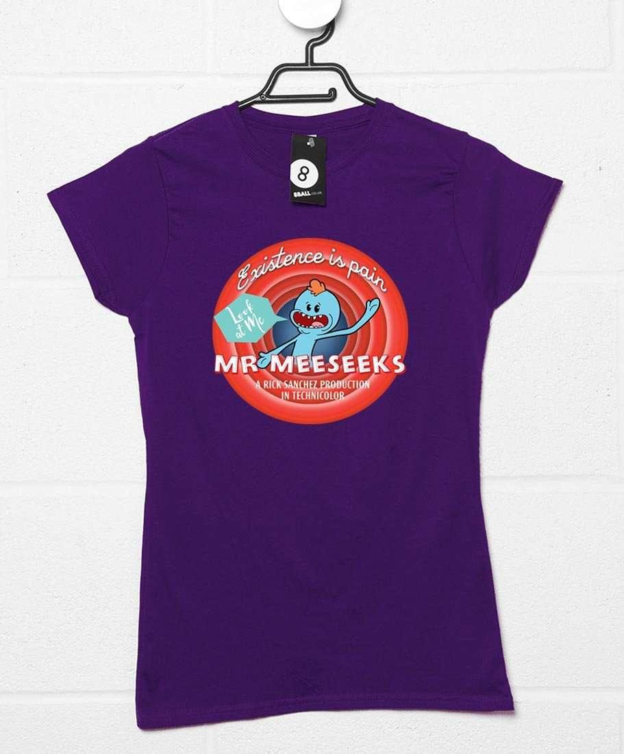 Mr Meeseeks Existence is Pain Womens Fitted T-Shirt 8Ball