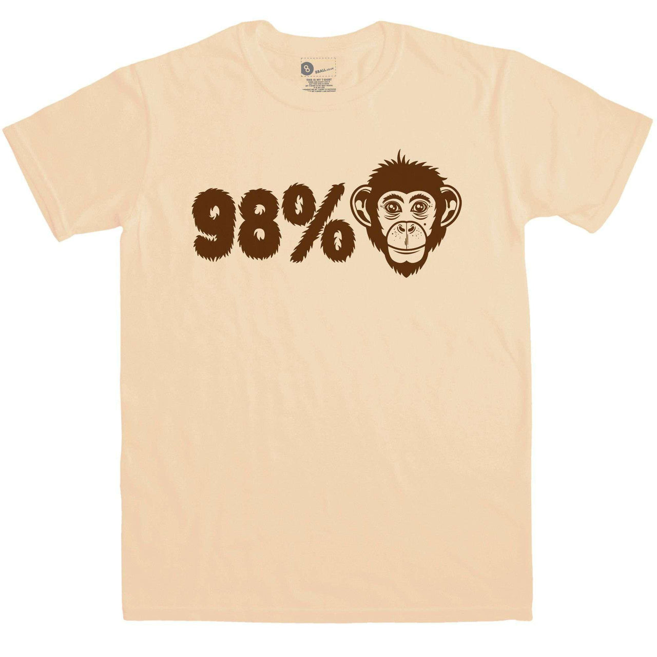 Nerd Geek Science Men's 98 % Chimp Graphic T-Shirt For Men 8Ball
