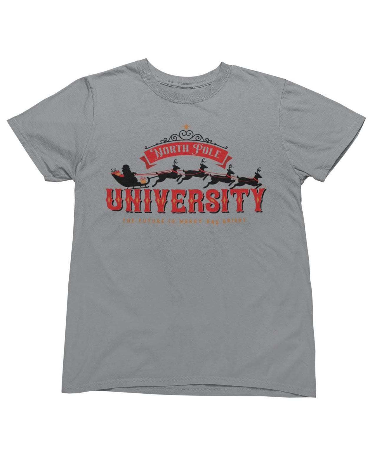 North Pole University Christmas Unisex Mens Graphic T-Shirt 8Ball