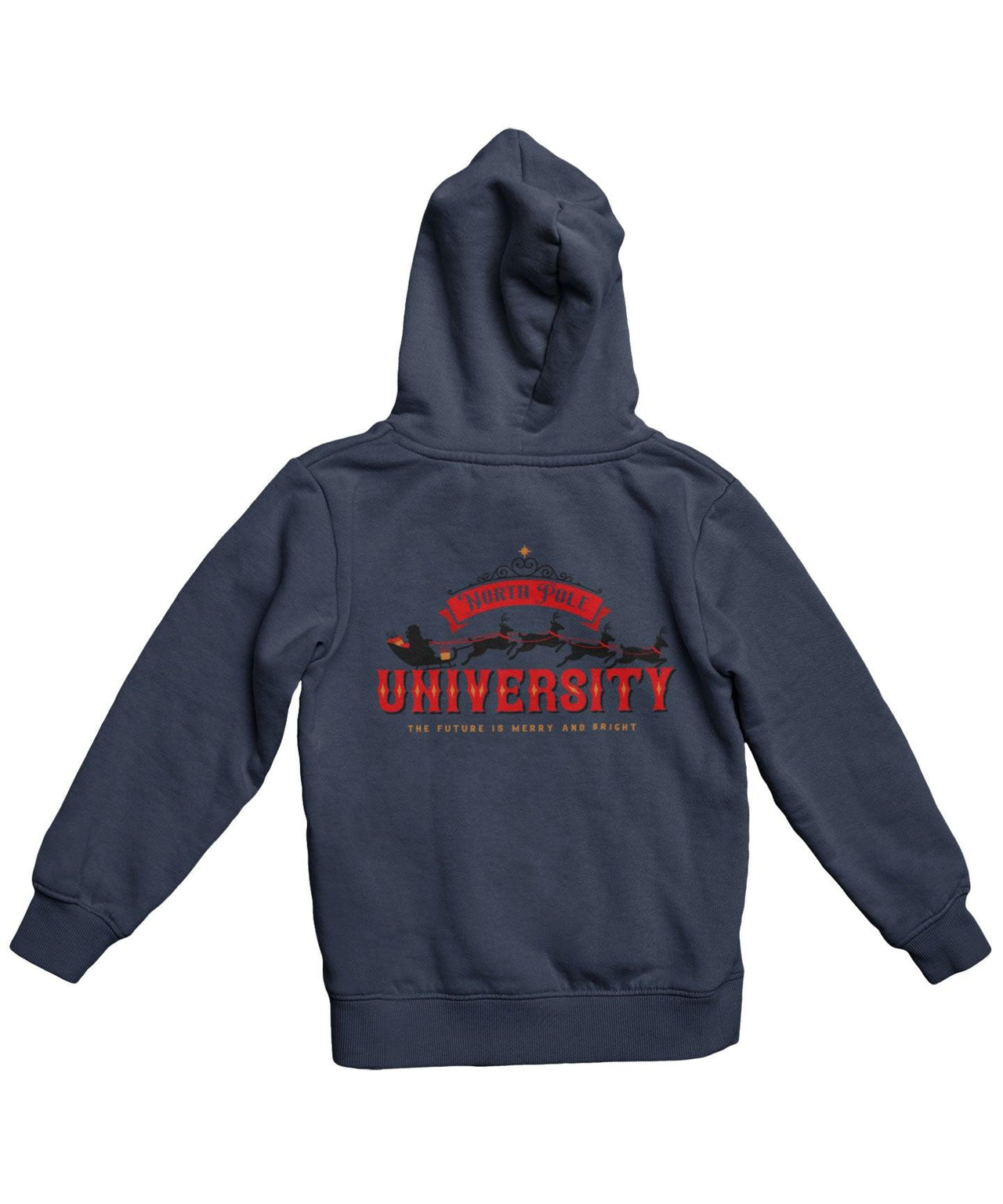 North Pole University Colour Back Printed Christmas Graphic Hoodie 8Ball