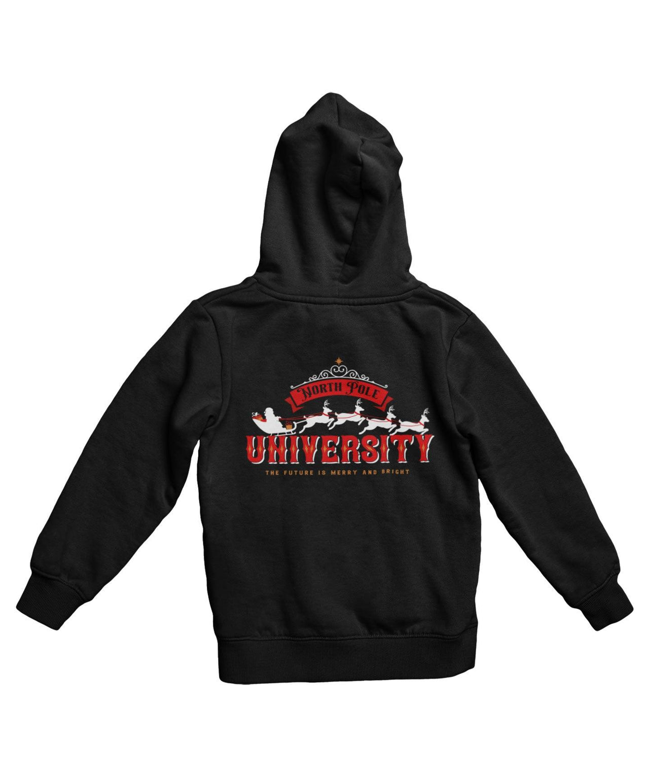 North Pole University Colour Back Printed Christmas Graphic Hoodie 8Ball