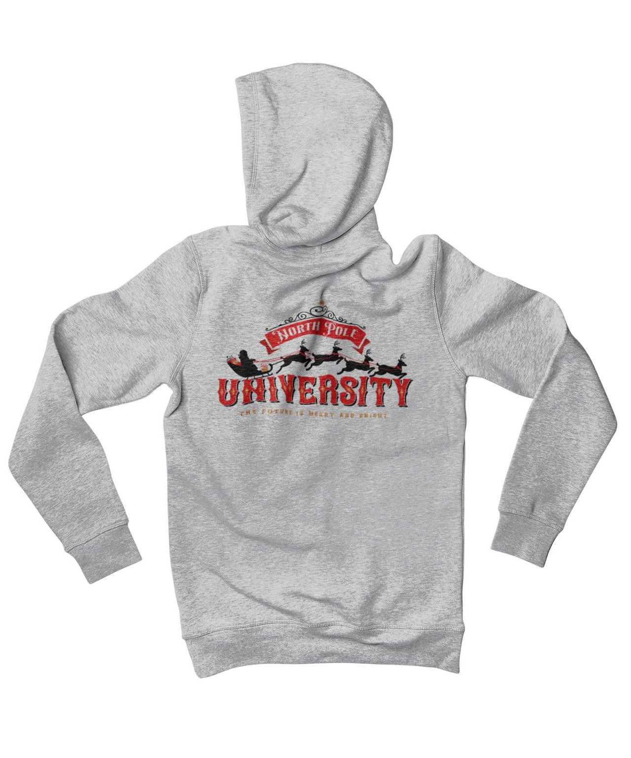 North Pole University Colour Back Printed Christmas Graphic Hoodie 8Ball