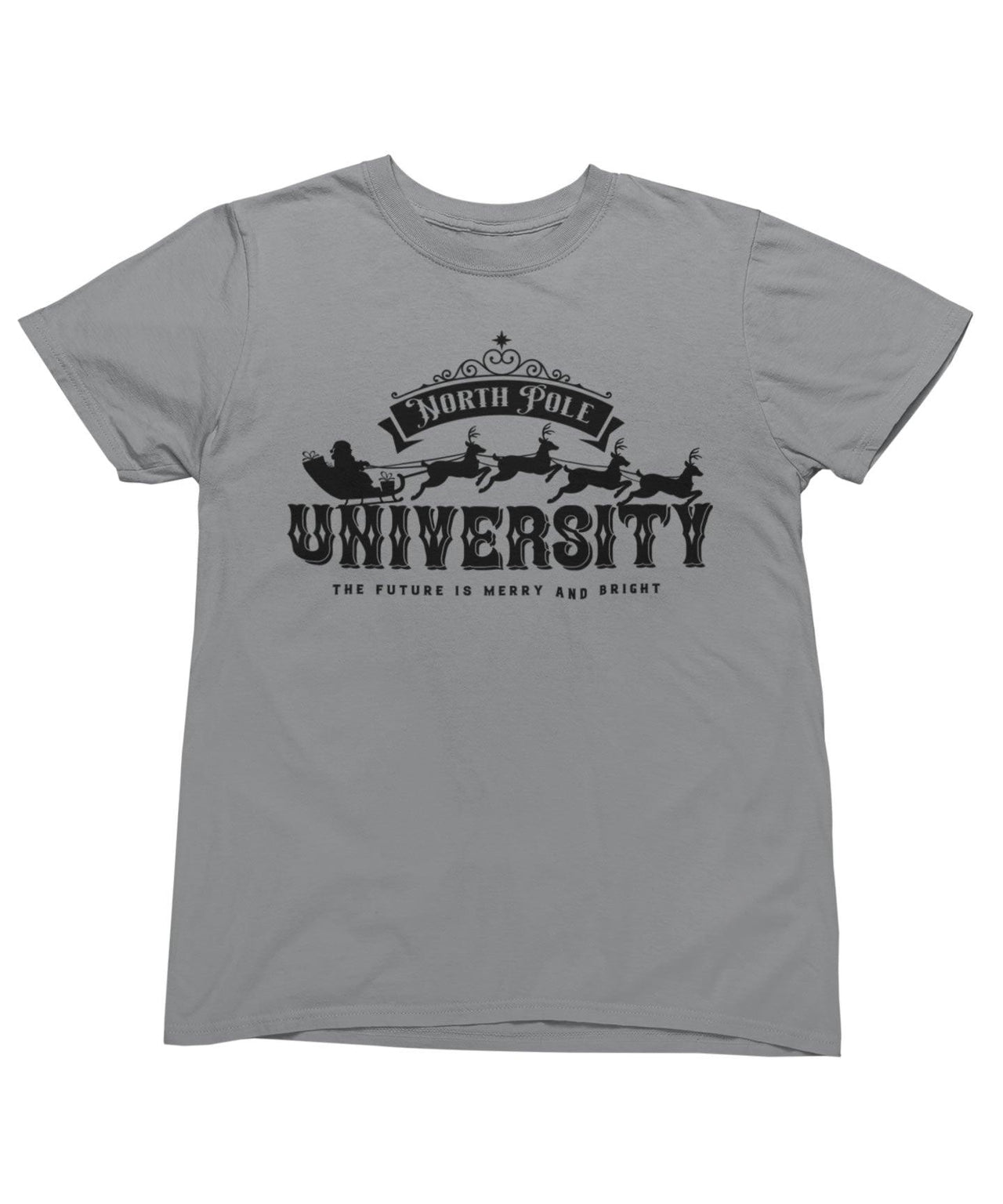 North Pole University Mono Christmas Unisex Mens T-Shirt 8Ball