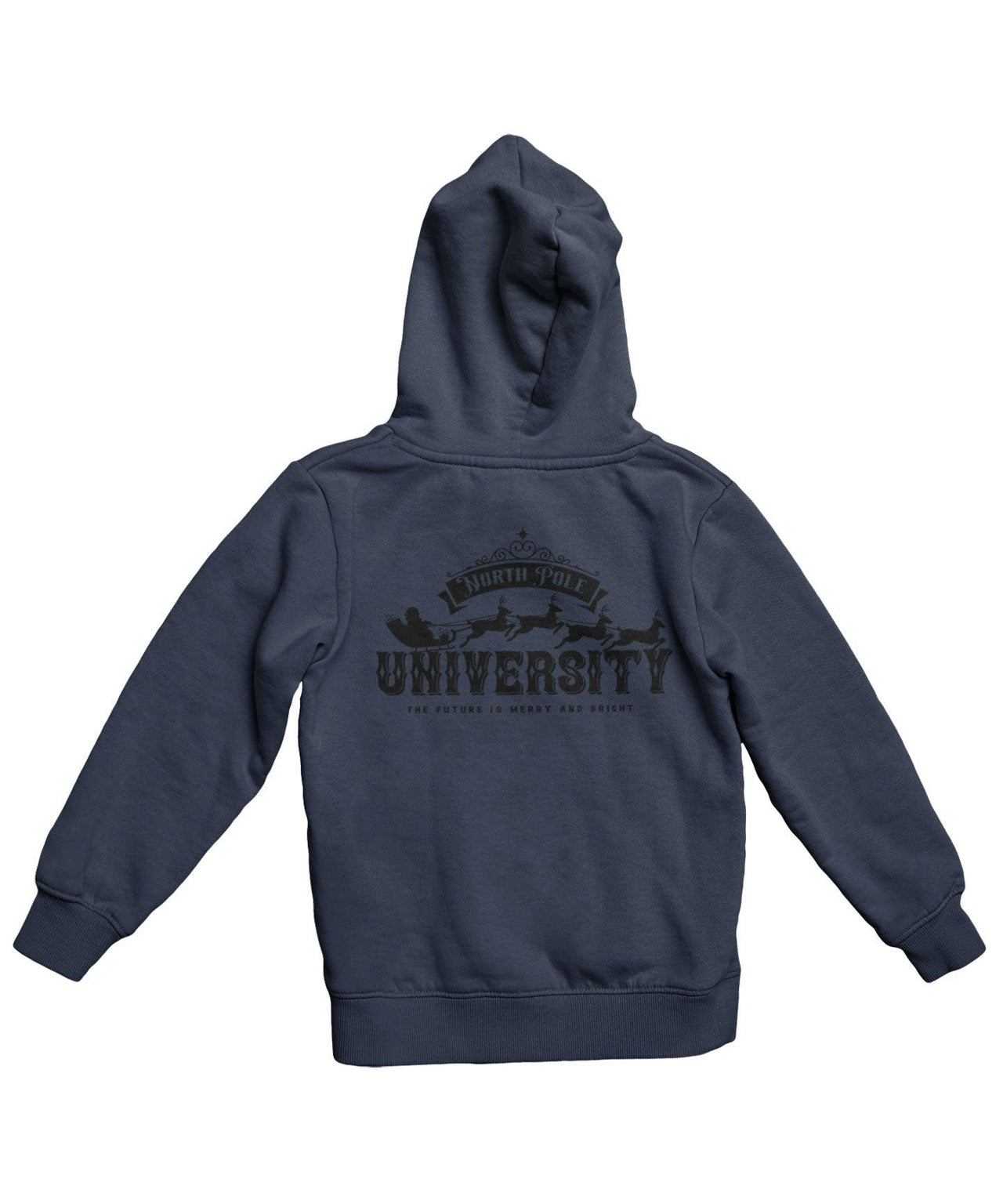 North Pole University Mono-Colour Back Printed Christmas Hoodie For Men and Women 8Ball