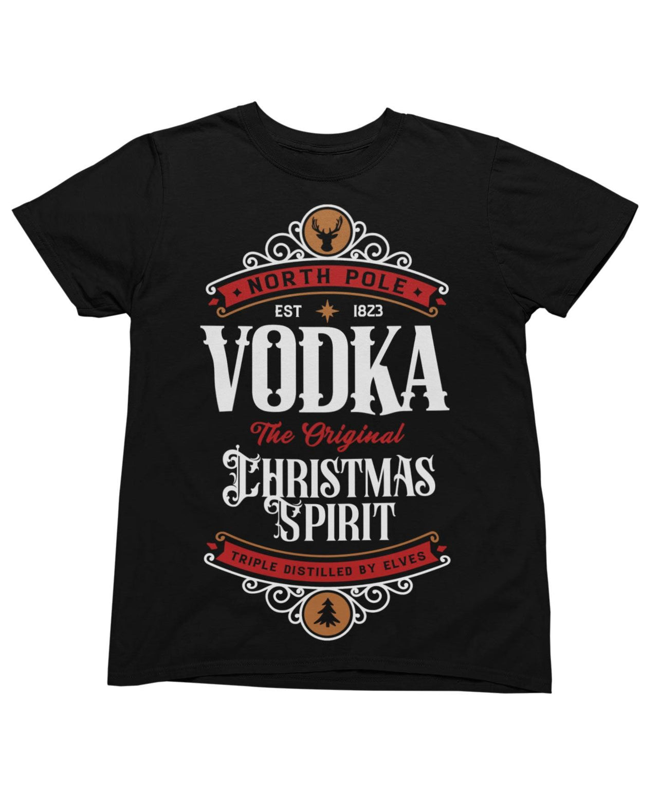 North Pole Vodka Christmas Unisex Graphic T-Shirt For Men 8Ball