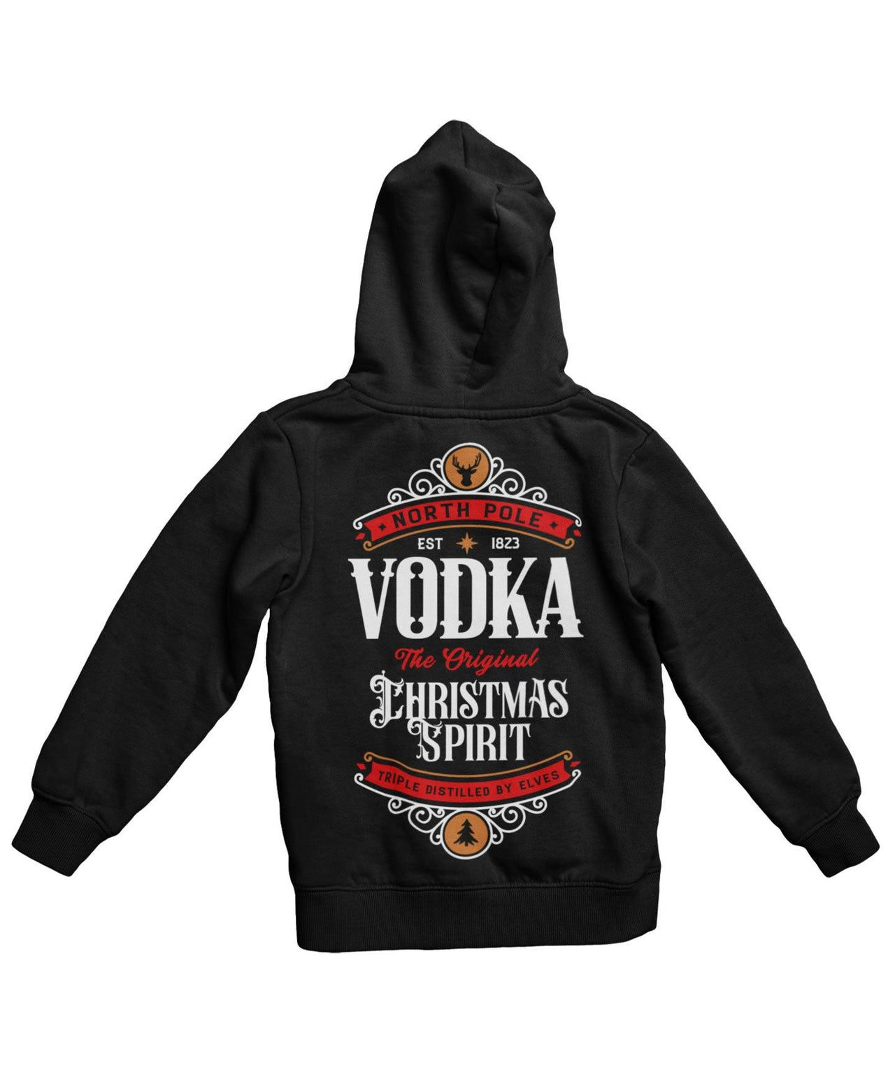 North Pole Vodka Colour Back Printed Christmas Unisex Hoodie 8Ball