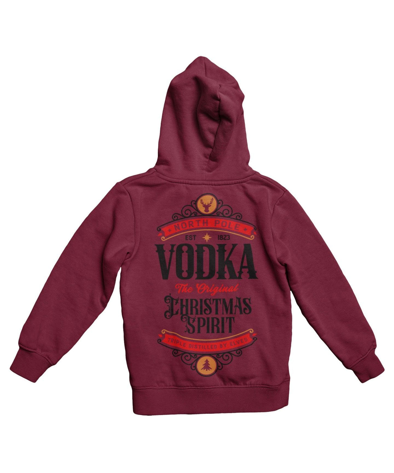 North Pole Vodka Colour Back Printed Christmas Unisex Hoodie 8Ball