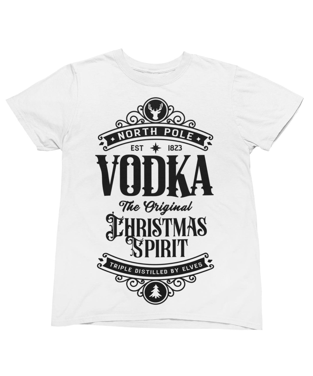 North Pole Vodka Mono Christmas Unisex Unisex T-Shirt 8Ball