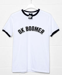 Thumbnail for OK Boomer Curved Print Graphic T-Shirt For Men 8Ball