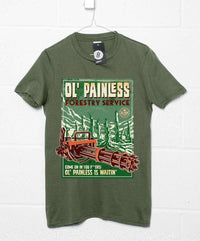 Thumbnail for Ol' Painless Forestry Service Graphic T-Shirt For Men 8Ball