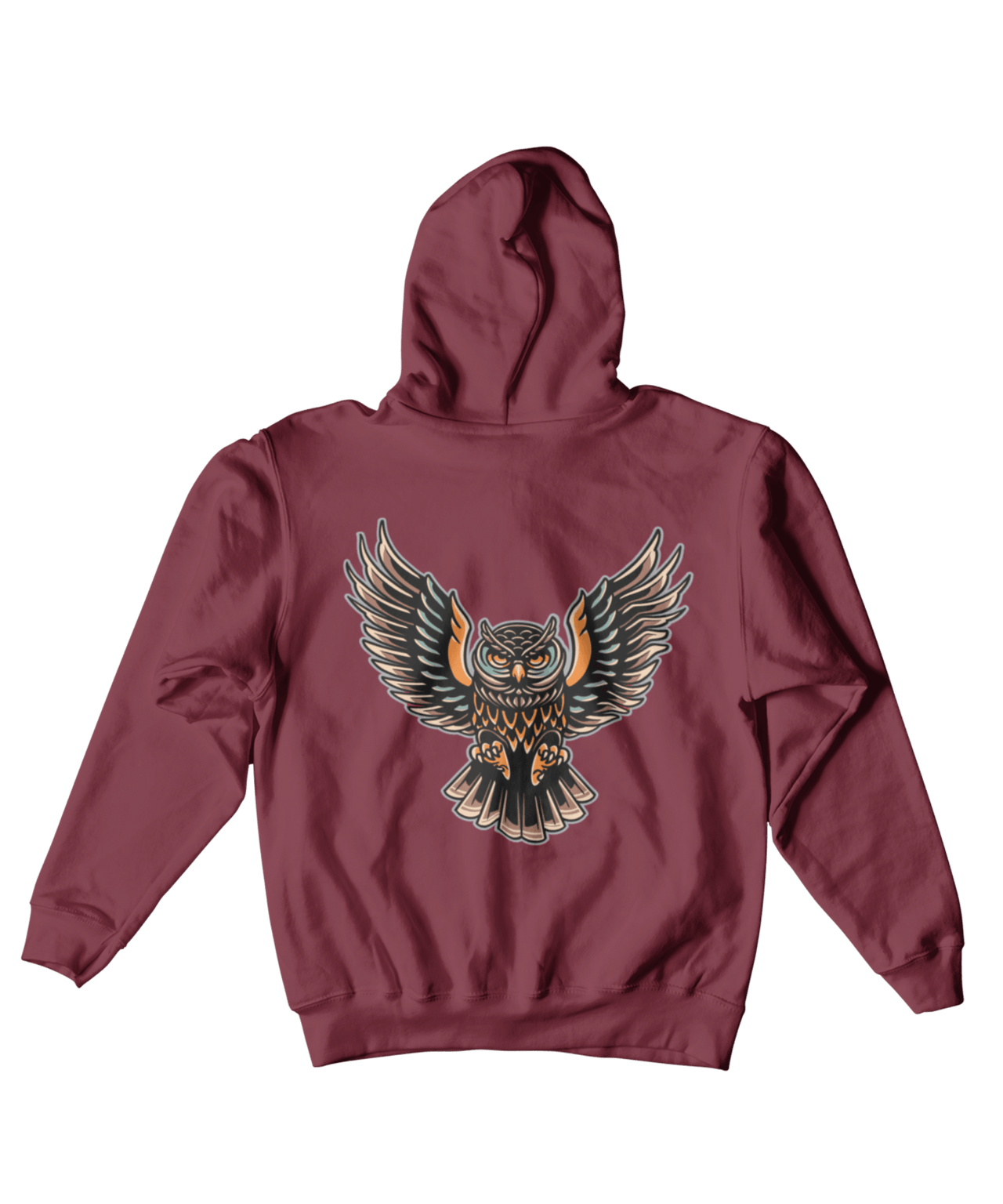 Owl Tattoo Design Adult Back Printed Hoodie For Men and Women 8Ball