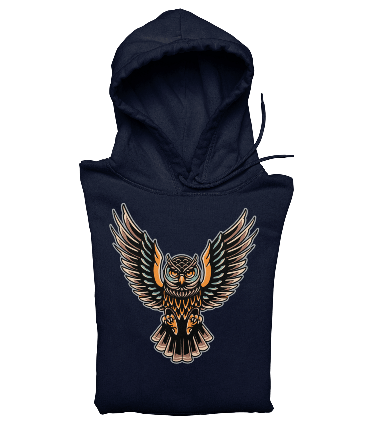 Owl Tattoo Design Adult Front Printed Graphic Hoodie 8Ball