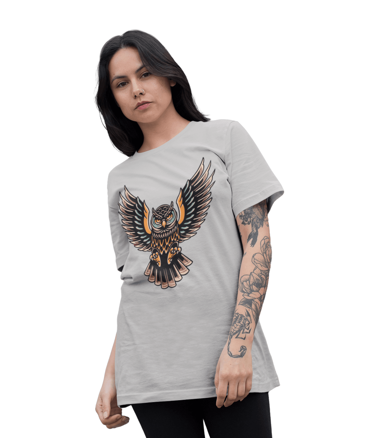 Owl Tattoo Design Adult Unisex T-Shirt For Men 8Ball