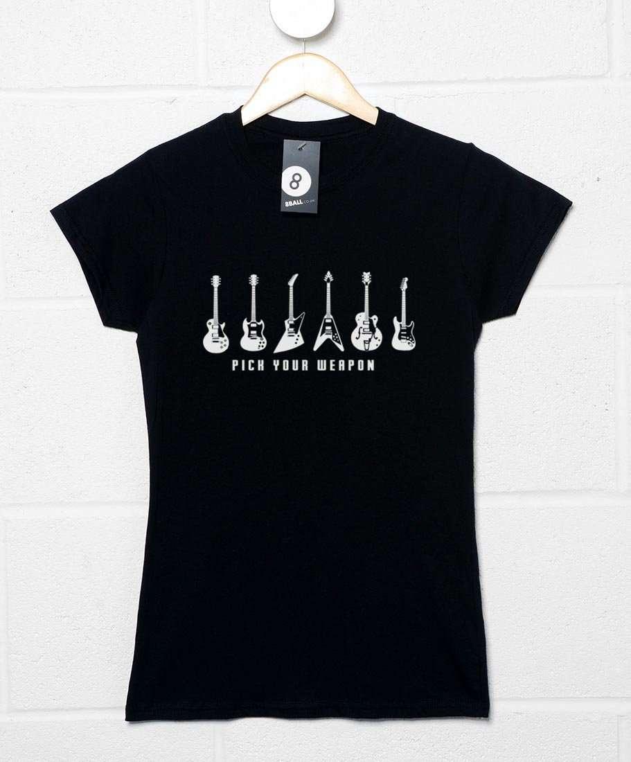 Pick Your Guitar Weapon Womens Fitted T-Shirt 8Ball