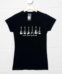 Thumbnail for Pick Your Guitar Weapon Womens Fitted T-Shirt 8Ball