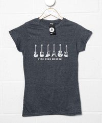 Thumbnail for Pick Your Guitar Weapon Womens Fitted T-Shirt 8Ball