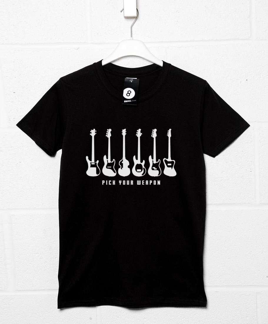Pick Your Weapon Bass Guitars T-Shirt 8Ball