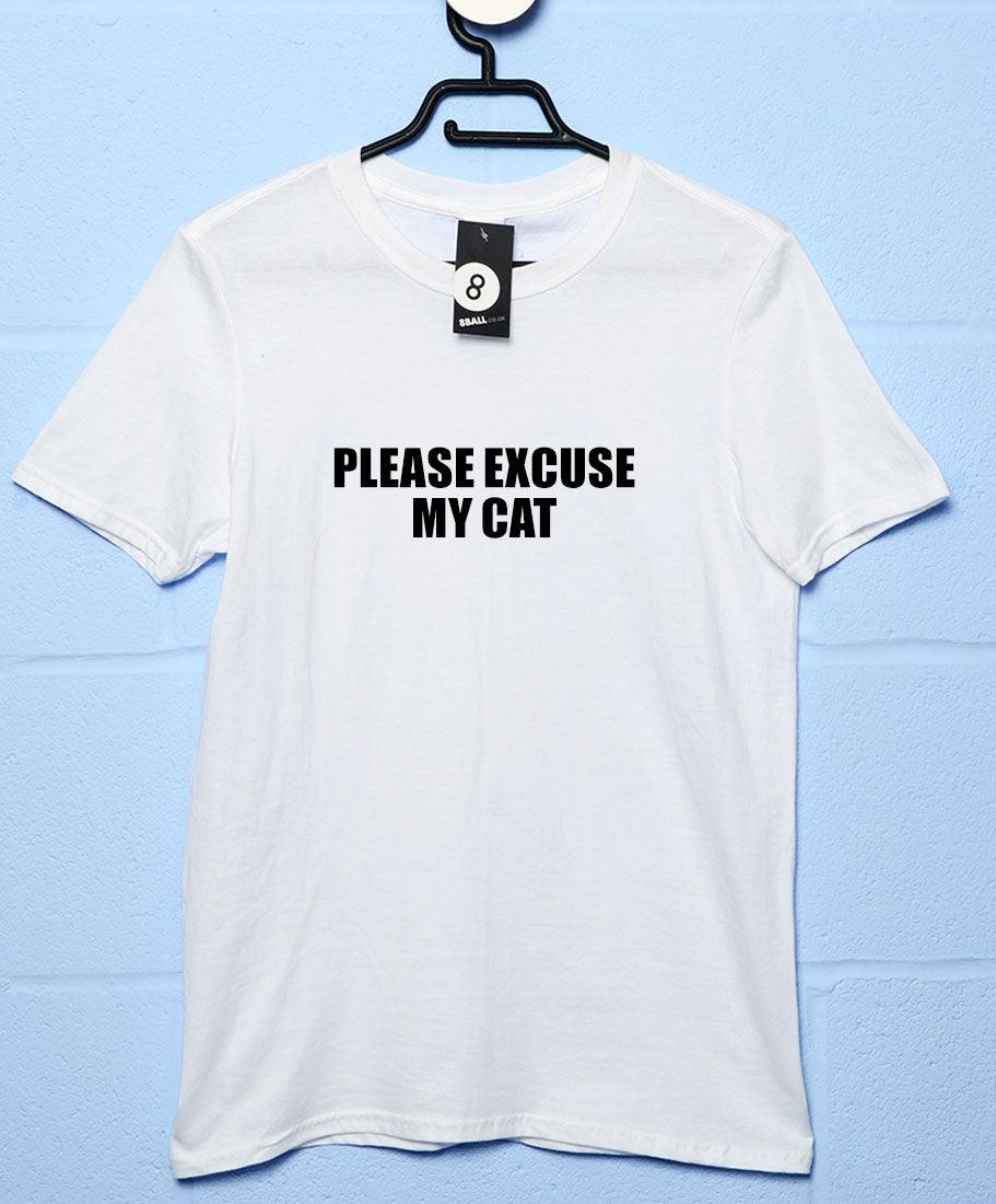 Please Excuse My Cat Video Conference Graphic T-Shirt For Men 8Ball