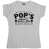 Thumbnail for Pop's Barber Shop Fitted Womens T-Shirt 8Ball