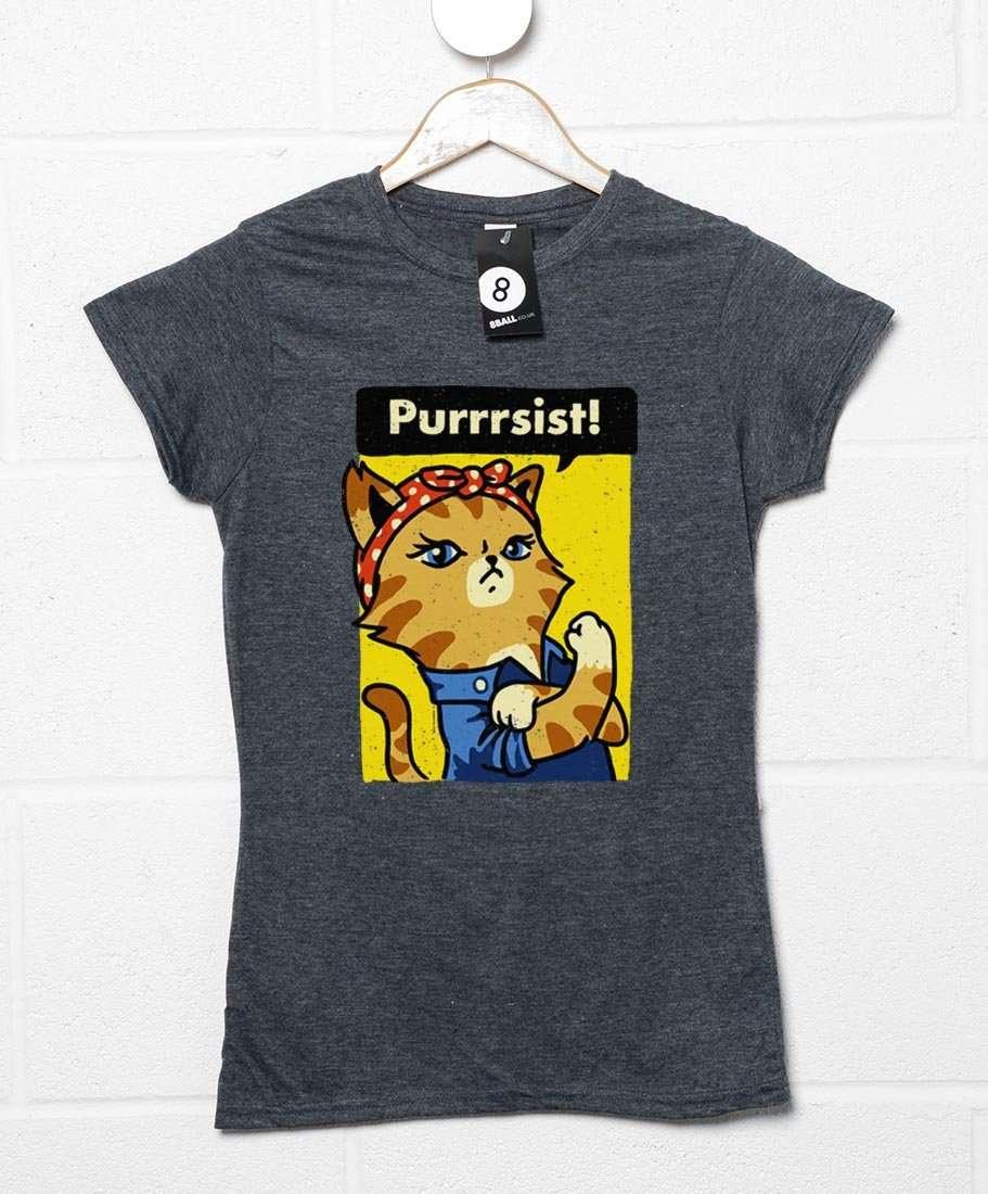 Purrrsist Ladies Fitted Unisex T-Shirt 8Ball