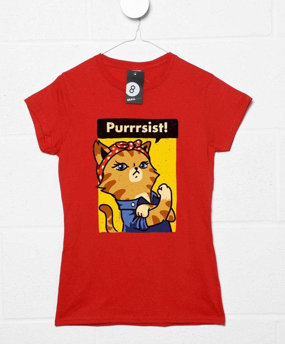 Purrrsist Ladies Fitted Unisex T-Shirt 8Ball