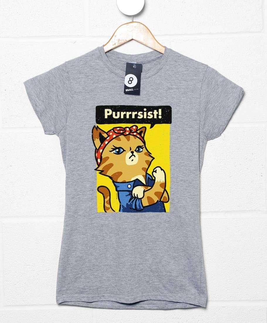 Purrrsist Ladies Fitted Unisex T-Shirt 8Ball