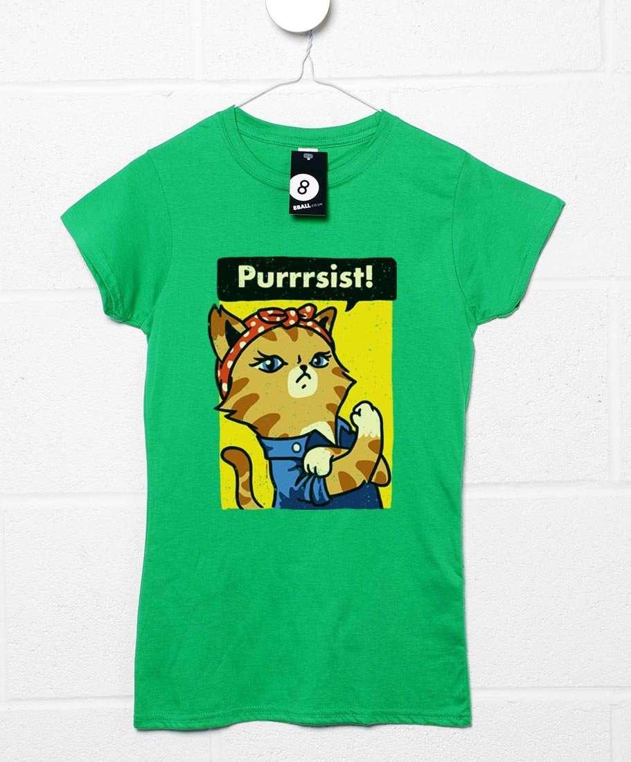 Purrrsist Ladies Fitted Unisex T-Shirt 8Ball