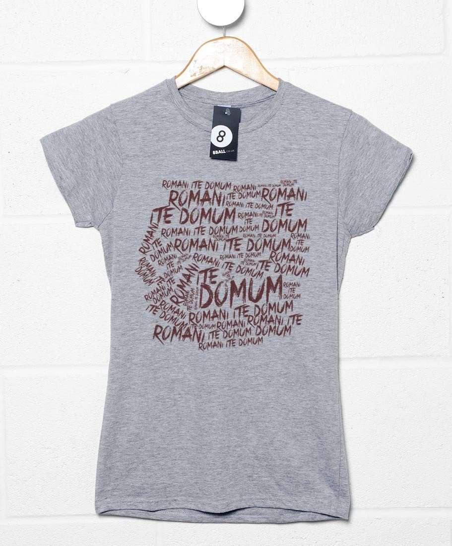 Romani Ite Domum T-Shirt for Women, Inspired By Monty Python 8Ball