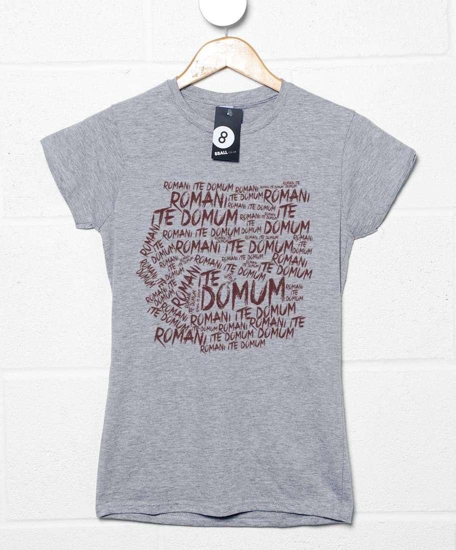Romani Ite Domum T-Shirt for Women, Inspired By Monty Python 8Ball