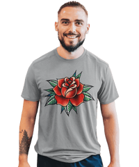 Thumbnail for Rose Tattoo Design Adult Unisex Mens Graphic T-Shirt 8Ball