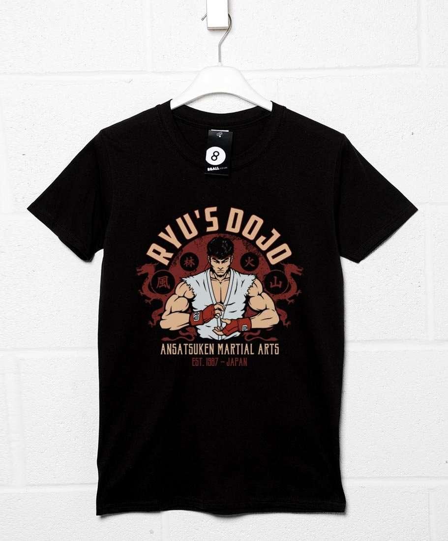 Ryu's Dojo Mens Graphic T-Shirt 8Ball