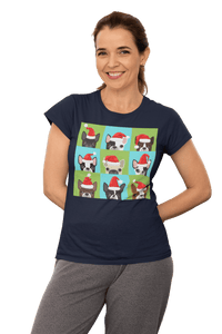 Thumbnail for Santa Hat Pugs Christmas T-Shirt for Women 8Ball