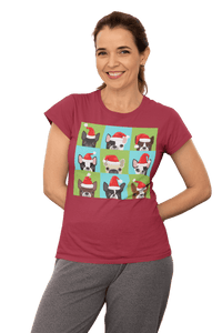 Thumbnail for Santa Hat Pugs Christmas T-Shirt for Women 8Ball