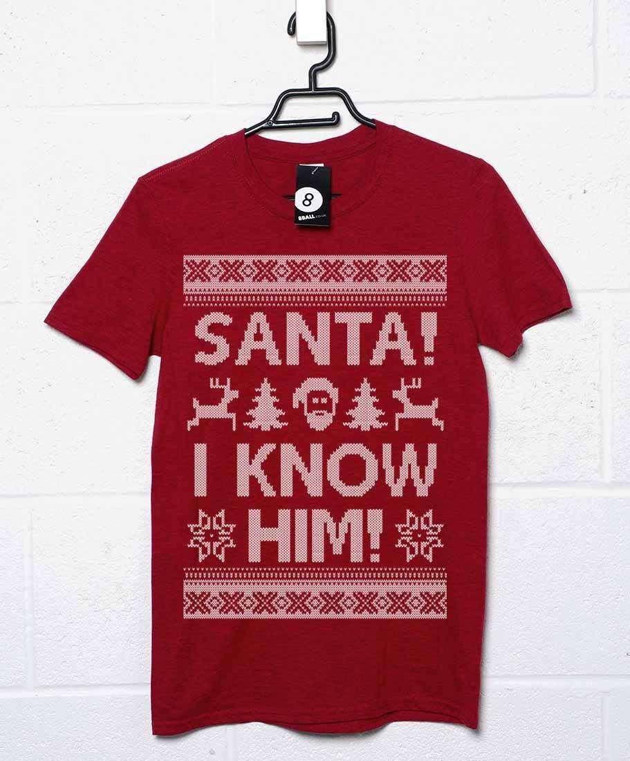 Santa I Know Him Christmas Mens Graphic T-Shirt 8Ball