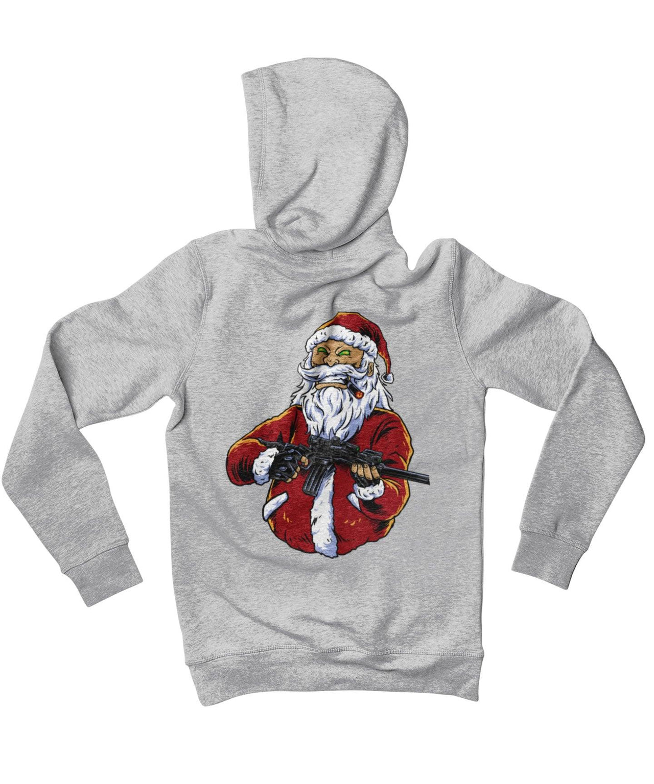 Santa Shoot Em All Back Printed Christmas Graphic Hoodie 8Ball