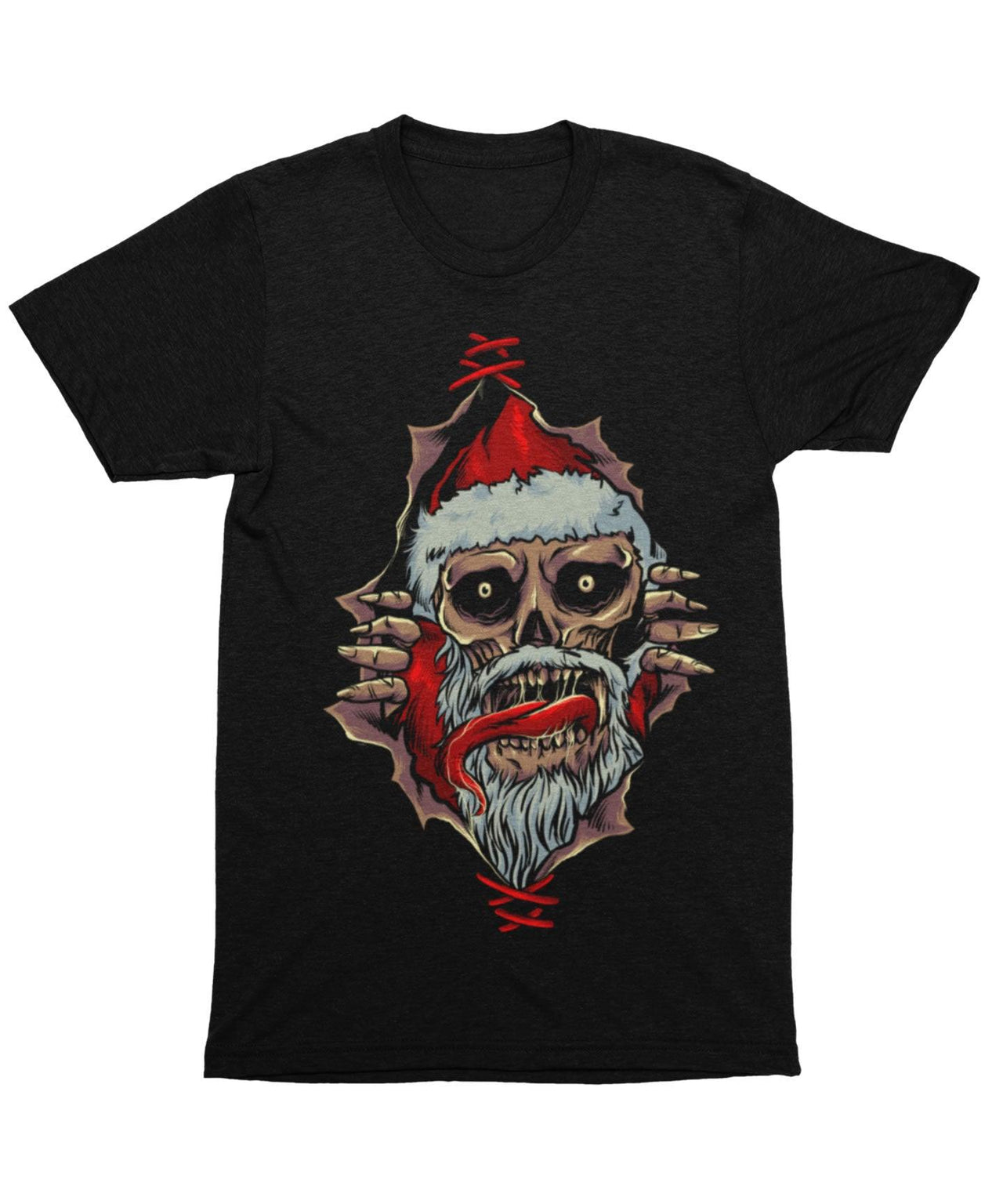 Santa Skull Peek-A-Boo Unisex Christmas T-Shirt For Men 8Ball