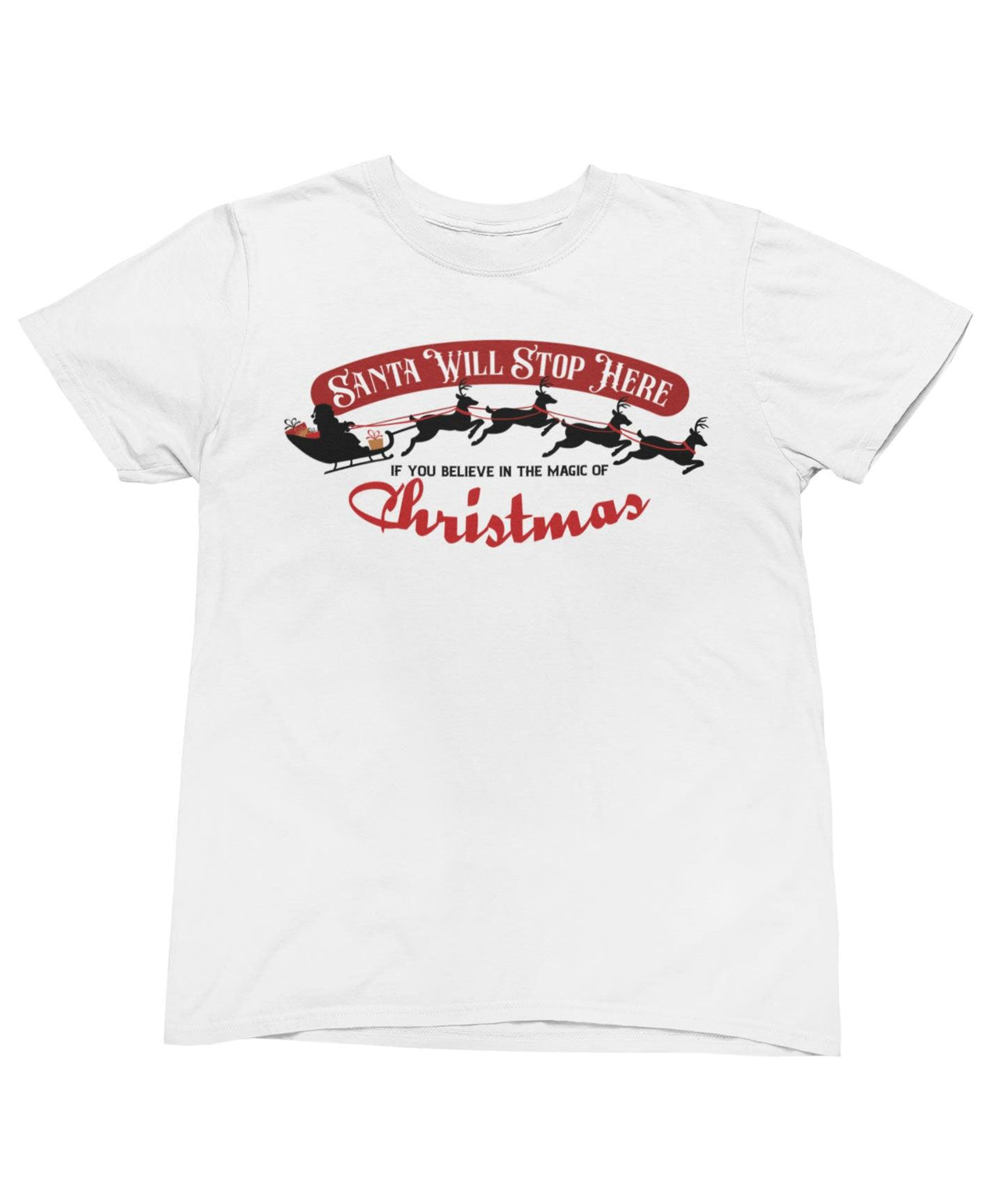 Santa Will Stop Here Christmas Unisex Unisex T-Shirt For Men And Women 8Ball